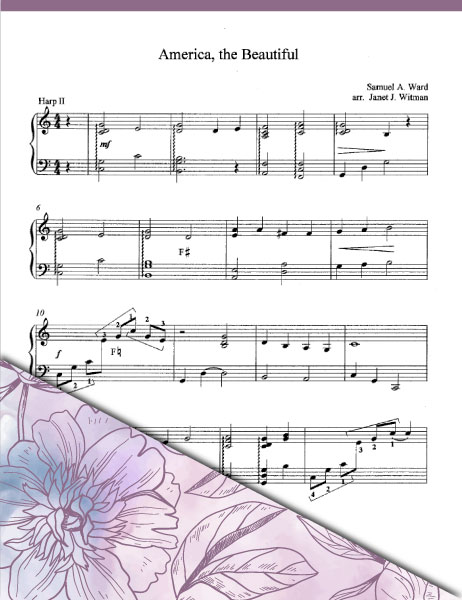 America, The Beautiful - Harp Sheet Music - Brandywine Harps