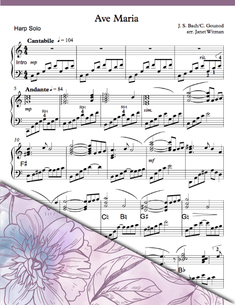 Ave Maria - Bach/Gounod Collection - Harp Sheet Music - Brandywine Harps