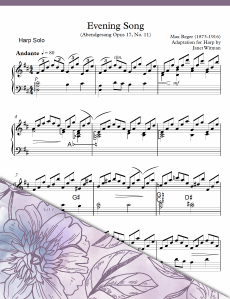 Evening Song by Max Reger - Harp Sheet Music - Brandywine Harps