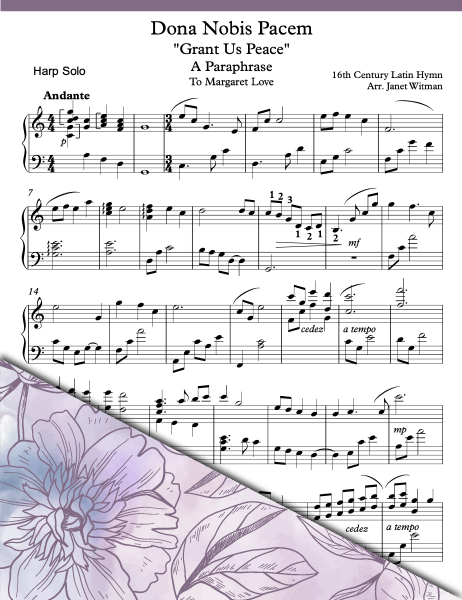 Dona Nobis Pacem - Harp Sheet Music - Brandywine Harps